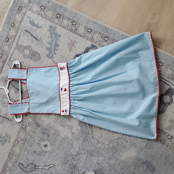 NWT Stitchy Fish Girls Patriotic Embroidered Ice Pop Summer Dress Sz7 - Picture 2 of 9